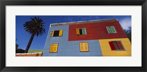 Framed Low Angle View Of A Building, La Boca, Buenos Aires, Argentina Print