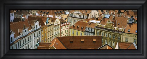 Framed High angle view of buildings, Prague, Czech Republic Print