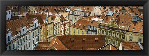 Framed High angle view of buildings, Prague, Czech Republic Print