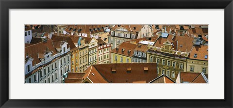 Framed High angle view of buildings, Prague, Czech Republic Print