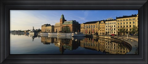 Framed Reflection Of Buildings On Water, Stockholm, Sweden Print