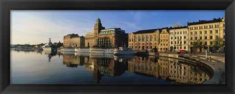 Framed Reflection Of Buildings On Water, Stockholm, Sweden Print