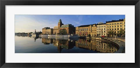 Framed Reflection Of Buildings On Water, Stockholm, Sweden Print