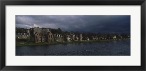 Framed Clouds Over Building On The Waterfront, Inverness, Highlands, Scotland, United Kingdom Print