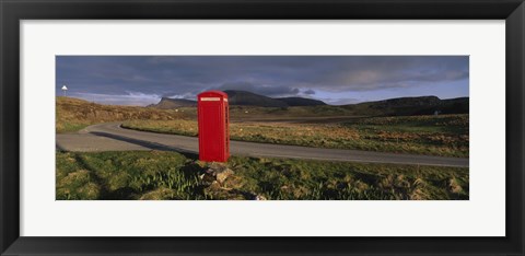 Framed Telephone Booth In A Landscape, Isle Of Skye, Highlands, Scotland, United Kingdom Print