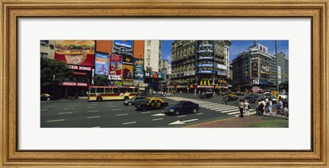 Framed Vehicles Moving On A Road, Buenos Aires, Argentina Print