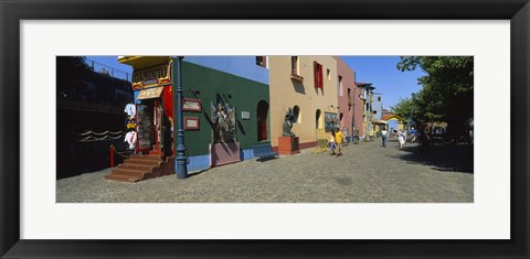 Framed Multi-Colored Buildings In A City, La Boca, Buenos Aires, Argentina Print