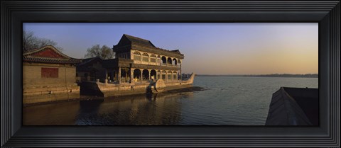 Framed Marble Boat In A River, Summer Palace, Beijing, China Print