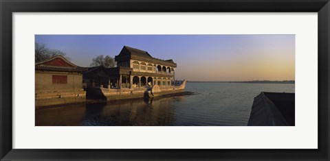 Framed Marble Boat In A River, Summer Palace, Beijing, China Print