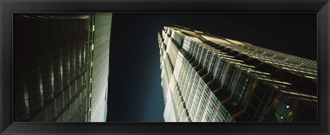 Framed Low Angle View Of A Tower, Jin Mao Tower, Pudong, Shanghai, China Print