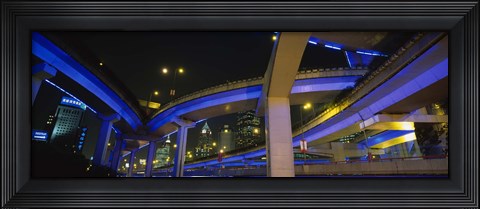 Framed Low Angle View Of Overpasses, Shanghai, China Print