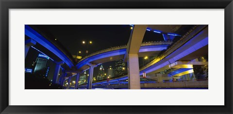 Framed Low Angle View Of Overpasses, Shanghai, China Print