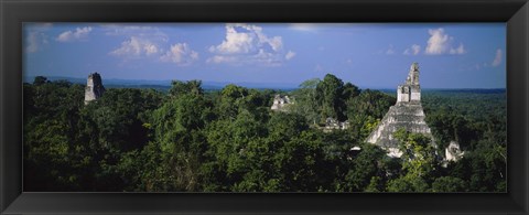 Framed High Angle View Of An Old Temple, Tikal, Guatemala Print