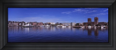 Framed Buildings On The Waterfront, Oslo, Norway Print