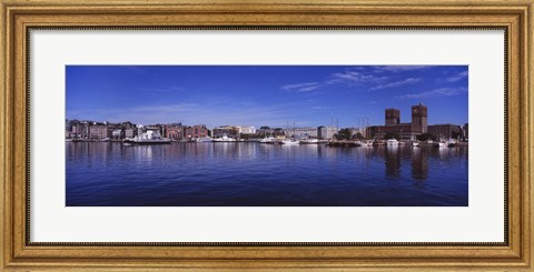 Framed Buildings On The Waterfront, Oslo, Norway Print