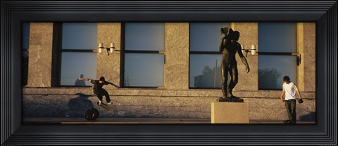 Framed Skateboarders In Front Of A Building, Oslo, Norway Print