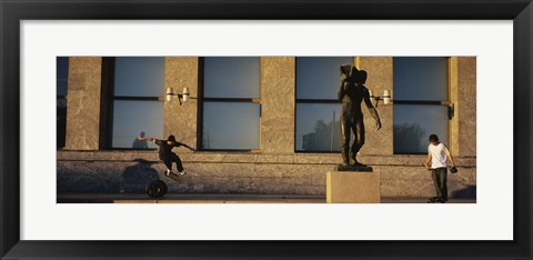 Framed Skateboarders In Front Of A Building, Oslo, Norway Print