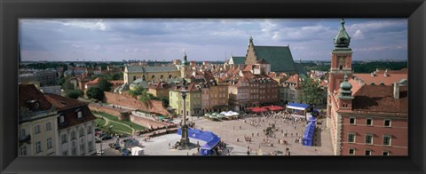 Framed High angle view of a city, Warsaw, Poland Print