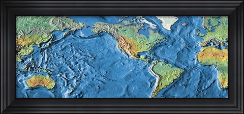 Framed World Map (horizontal) Print