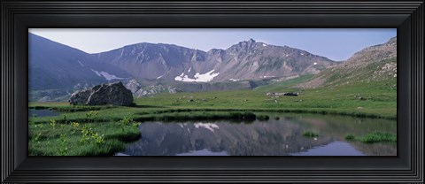 Framed Mountains Surrounding A Lake, Hinterland, French Riviera, France Print