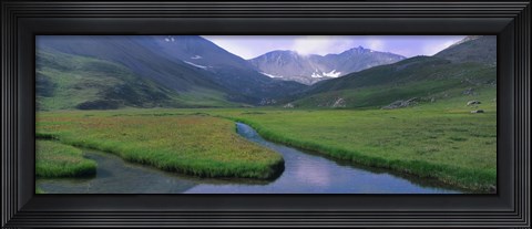 Framed Mountains Surrounding A Stream, Hinterland, French Riviera, France Print