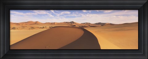 Framed Sand dunes in an arid landscape, Namib Desert, Sossusvlei, Namibia Print