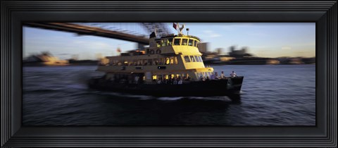 Framed Ferry passing under a bridge, Sydney Harbor Bridge, Sydney, Australia Print