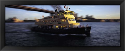 Framed Ferry passing under a bridge, Sydney Harbor Bridge, Sydney, Australia Print