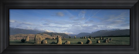 Framed Rocks on a field, Castelrigg Stone Circle, Keswick, Lake district, England Print