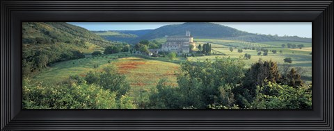 Framed High angle view of a church, Abbazia Di Sant Antimo, Tuscany, Italy Print