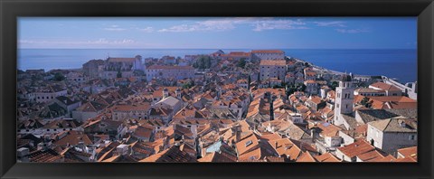 Framed High angle view of a city, Dubrovnik, Croatia Print