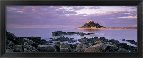 Framed Castle on top of a hill, St Michael&#39;s Mount, Cornwall, England Print