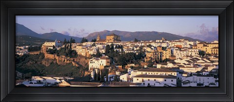 Framed High angle view of a town, Ronda, Andalucia, Spain Print