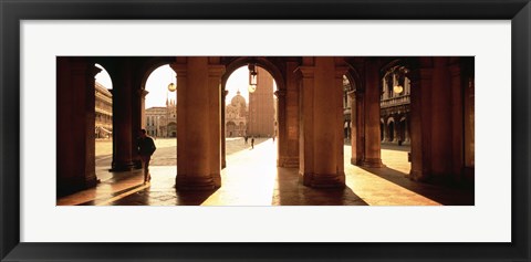 Framed Tourists in a building, Venice, Italy Print