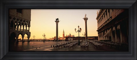 Framed Low angle view of sculptures in front of a building, St. Mark&#39;s Square, Venice, Italy Print