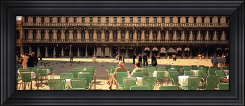 Framed Tourists outside of a building, Venice, Italy Print