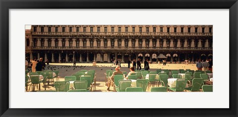 Framed Tourists outside of a building, Venice, Italy Print