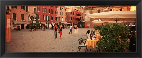 Framed Tourists in a city, Venice, Italy Print