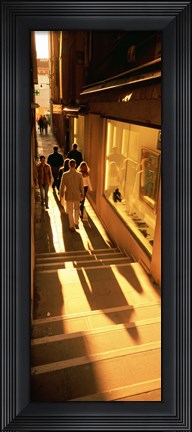 Framed High angle view of tourists in a city, Venice, Italy Print