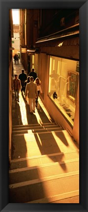 Framed High angle view of tourists in a city, Venice, Italy Print