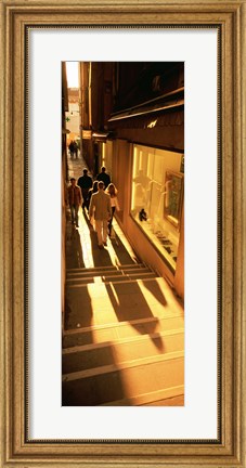 Framed High angle view of tourists in a city, Venice, Italy Print