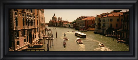 Framed High angle view of boats in water, Venice, Italy Print