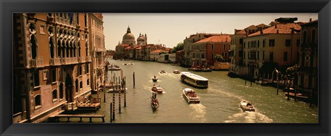 Framed High angle view of boats in water, Venice, Italy Print