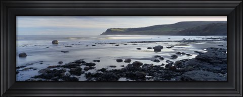 Framed Rocks On The Beach, Robin Hood&#39;s Bay, North Yorkshire, England, United Kingdom Print