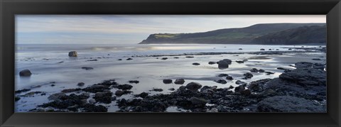 Framed Rocks On The Beach, Robin Hood&#39;s Bay, North Yorkshire, England, United Kingdom Print