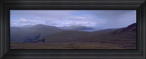 Framed Cloudy Sky Over Hills, Blackwater Reservoir, Scotland, United Kingdom Print