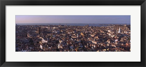 Framed High Angle View Of A City, Venice, Italy Print