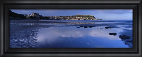 Framed Reflection Of Cloud In Water, Scarborough, South Bay, North Yorkshire, England, United Kingdom Print