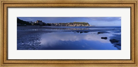 Framed Reflection Of Cloud In Water, Scarborough, South Bay, North Yorkshire, England, United Kingdom Print
