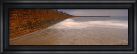 Framed Surrounding Wall Along The Sea, Roker Pier, Sunderland, England, United Kingdom Print